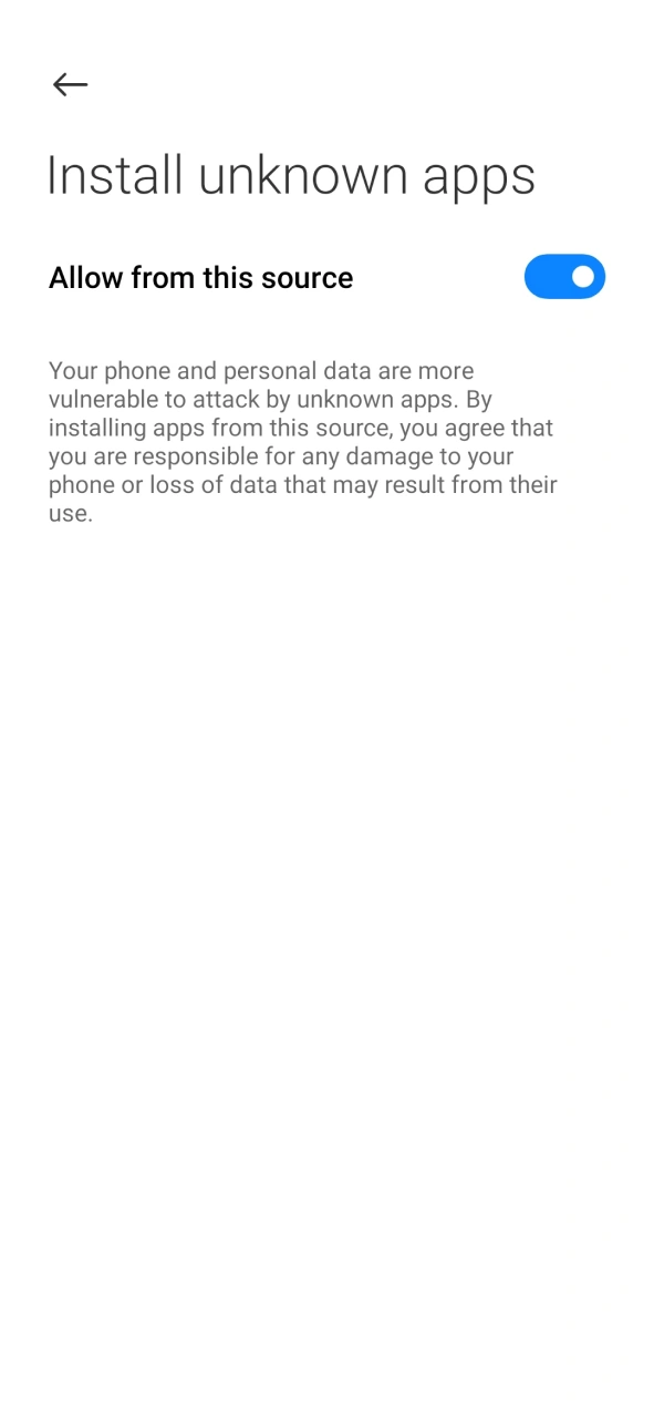 Enable security permissions to finish the MegaPari Aviator Android installation.