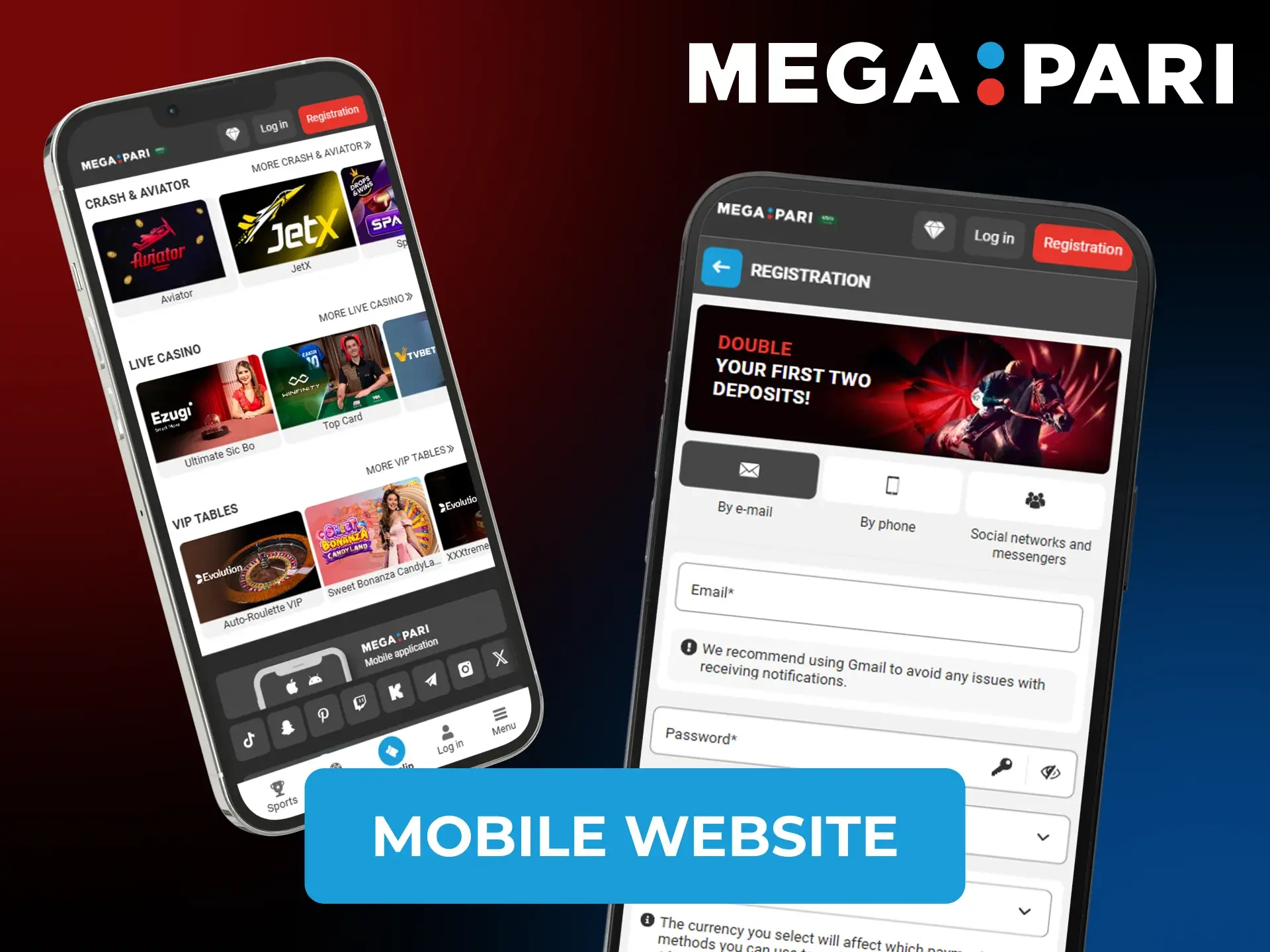 Access Megapari from your phone without downloading application.