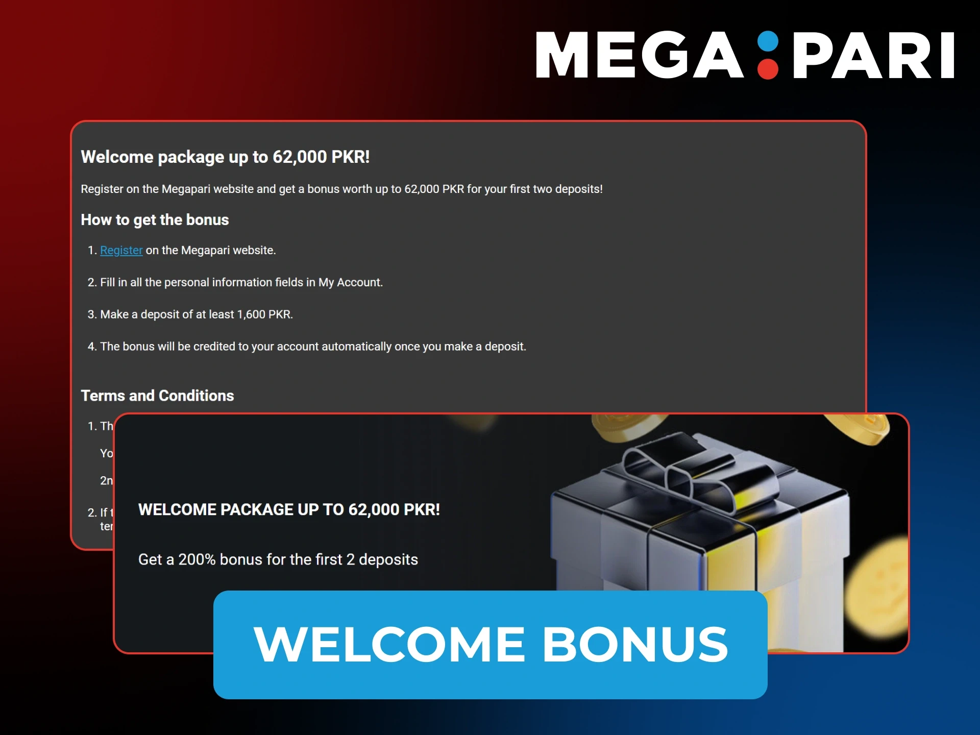 Claim a 100% MegaPari Cricket bonus to boost your sports wagers.
